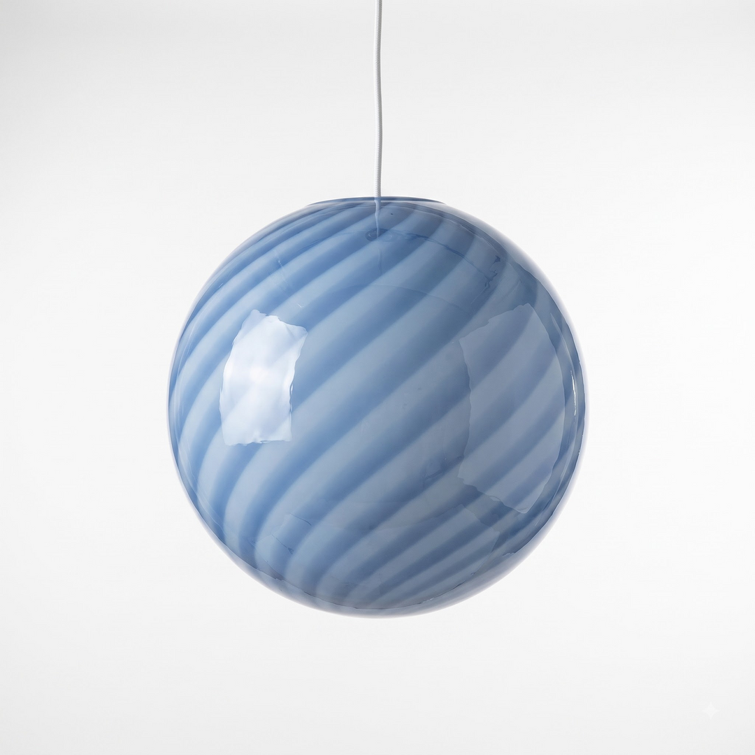 Lumenorth Ribbon Swirl Glass Pendant