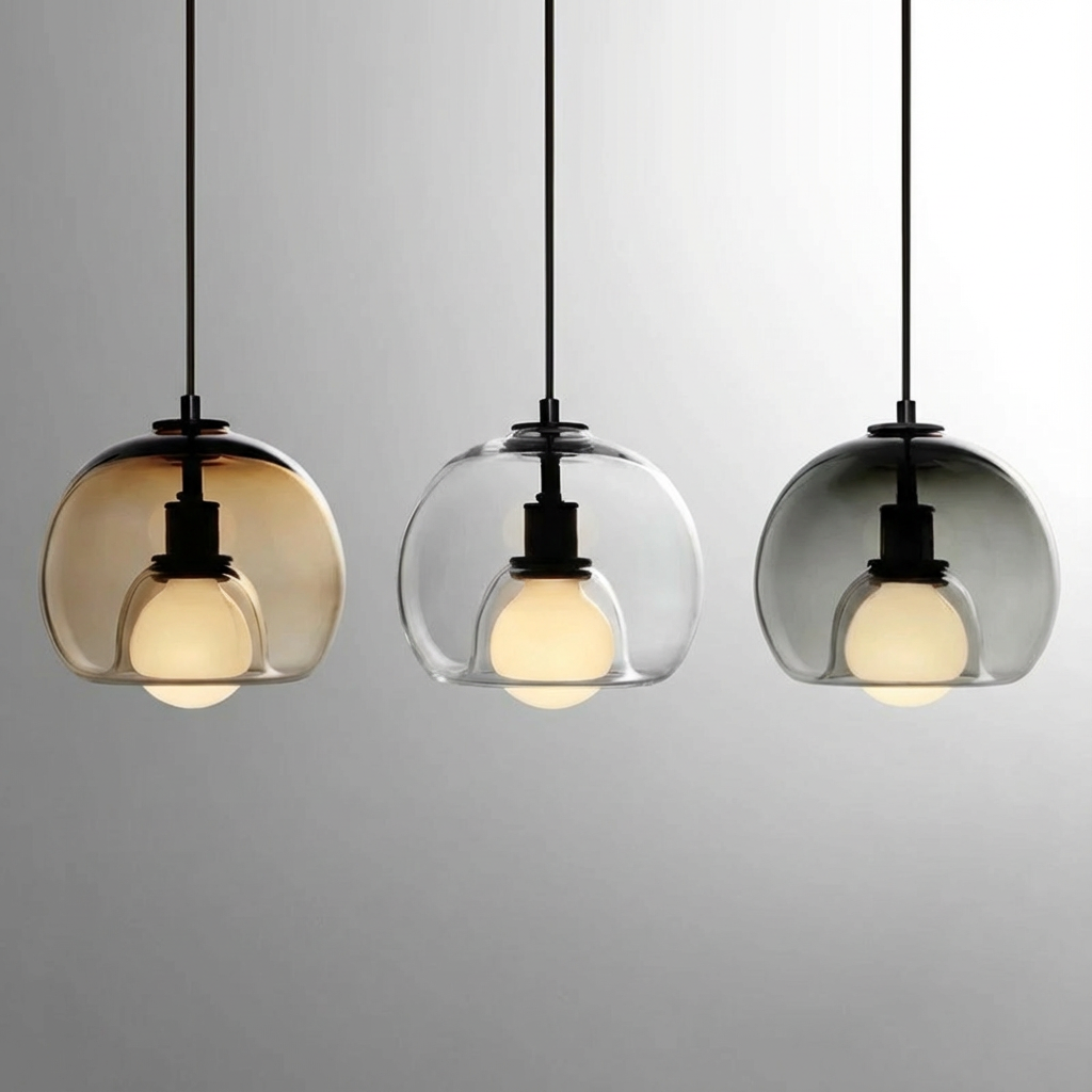 Lumenorth Crest Glass Pendant Light
