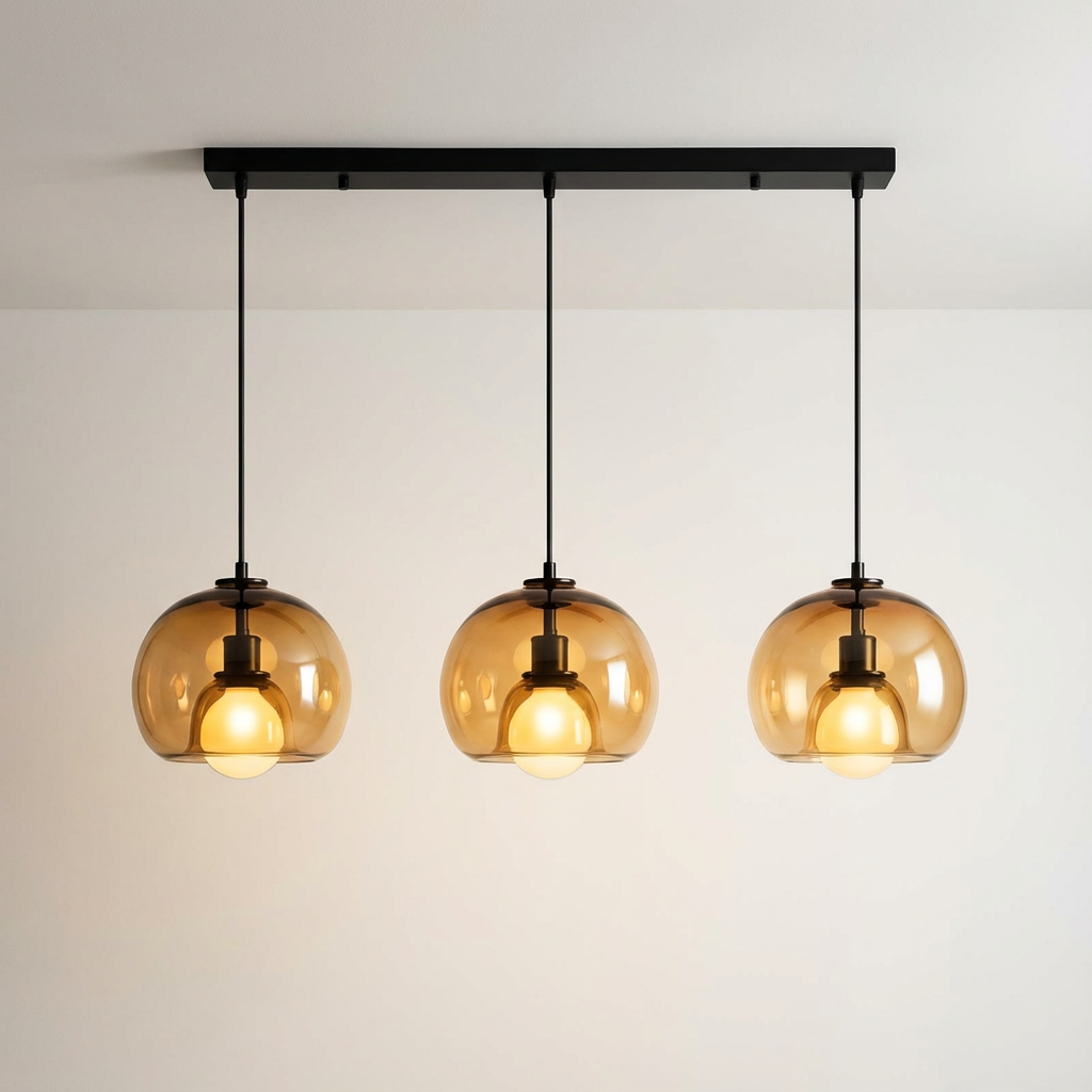 Lumenorth Crest Glass Pendant Light