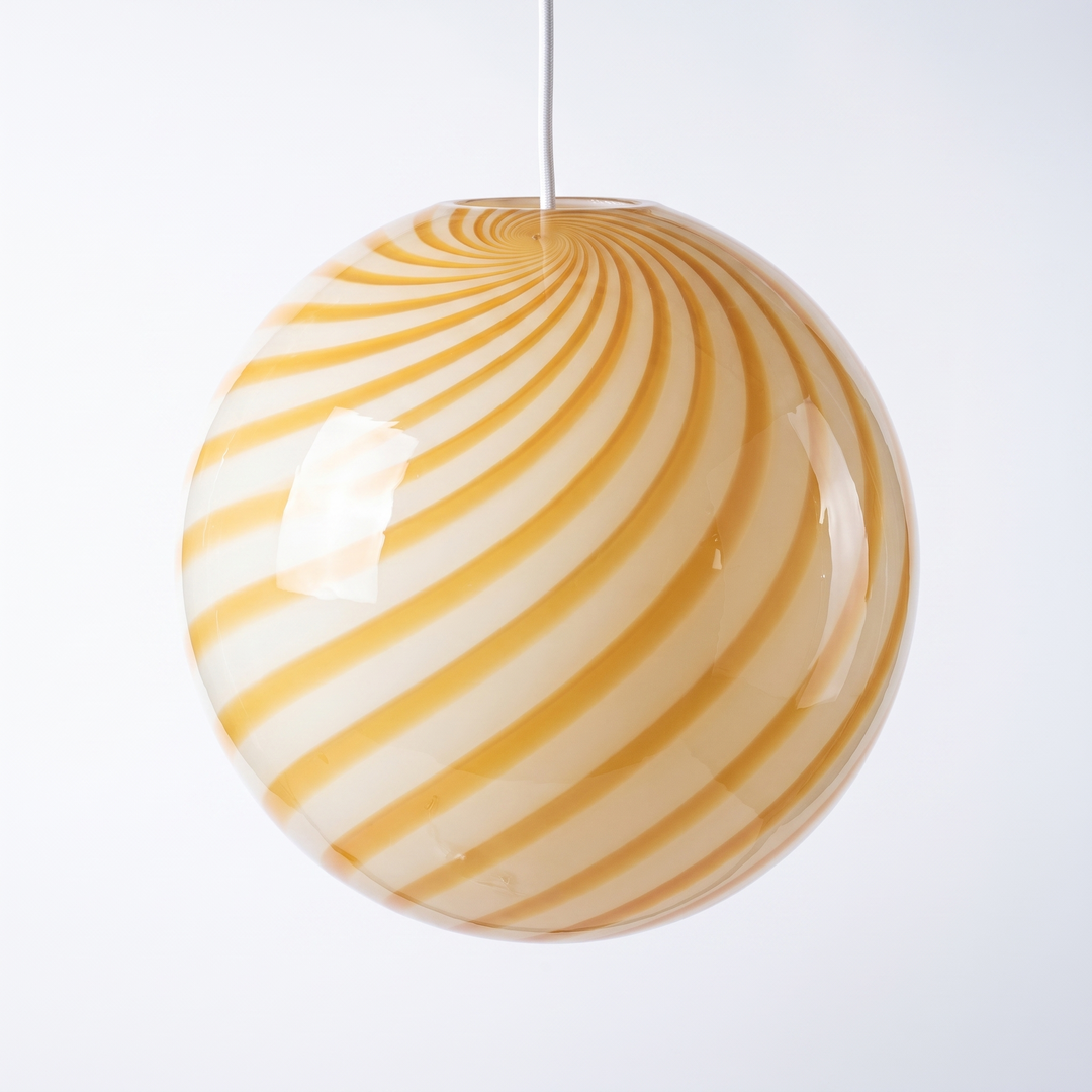 Lumenorth Ribbon Swirl Glass Pendant