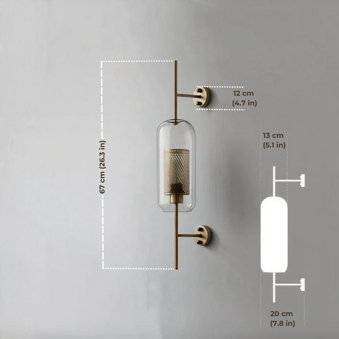 Lumenorth Flask Glass Wall Lamp