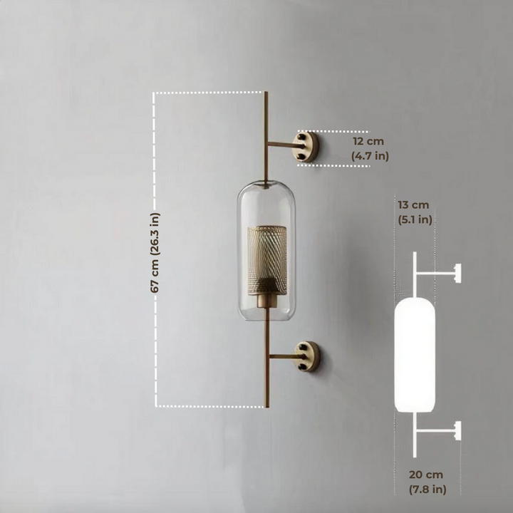Lumenorth Flask Glass Wall Lamp