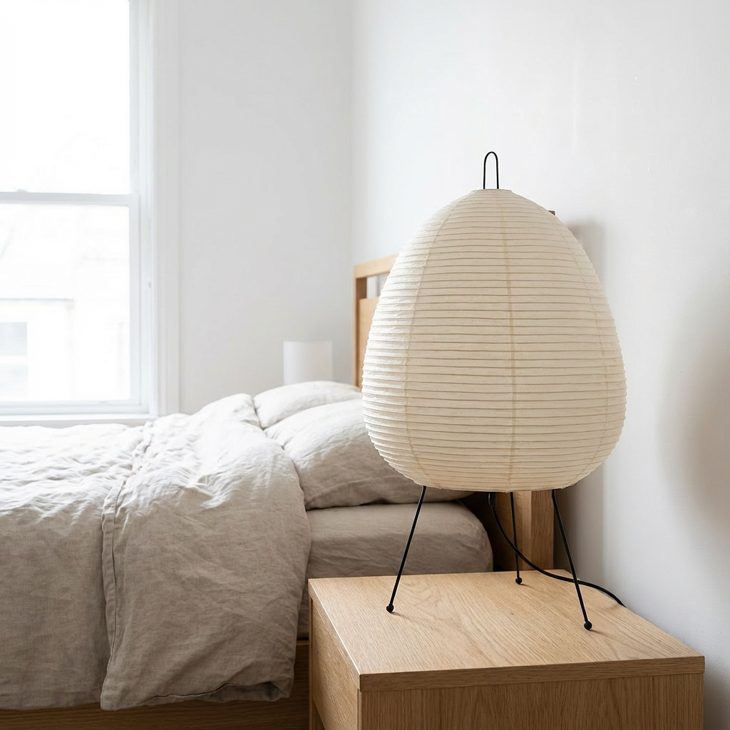 Lumenorth Frost Rice Paper Tripod Lamp