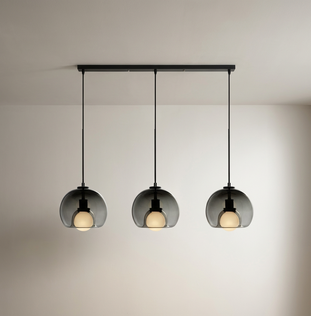Lumenorth Crest Glass Pendant Light