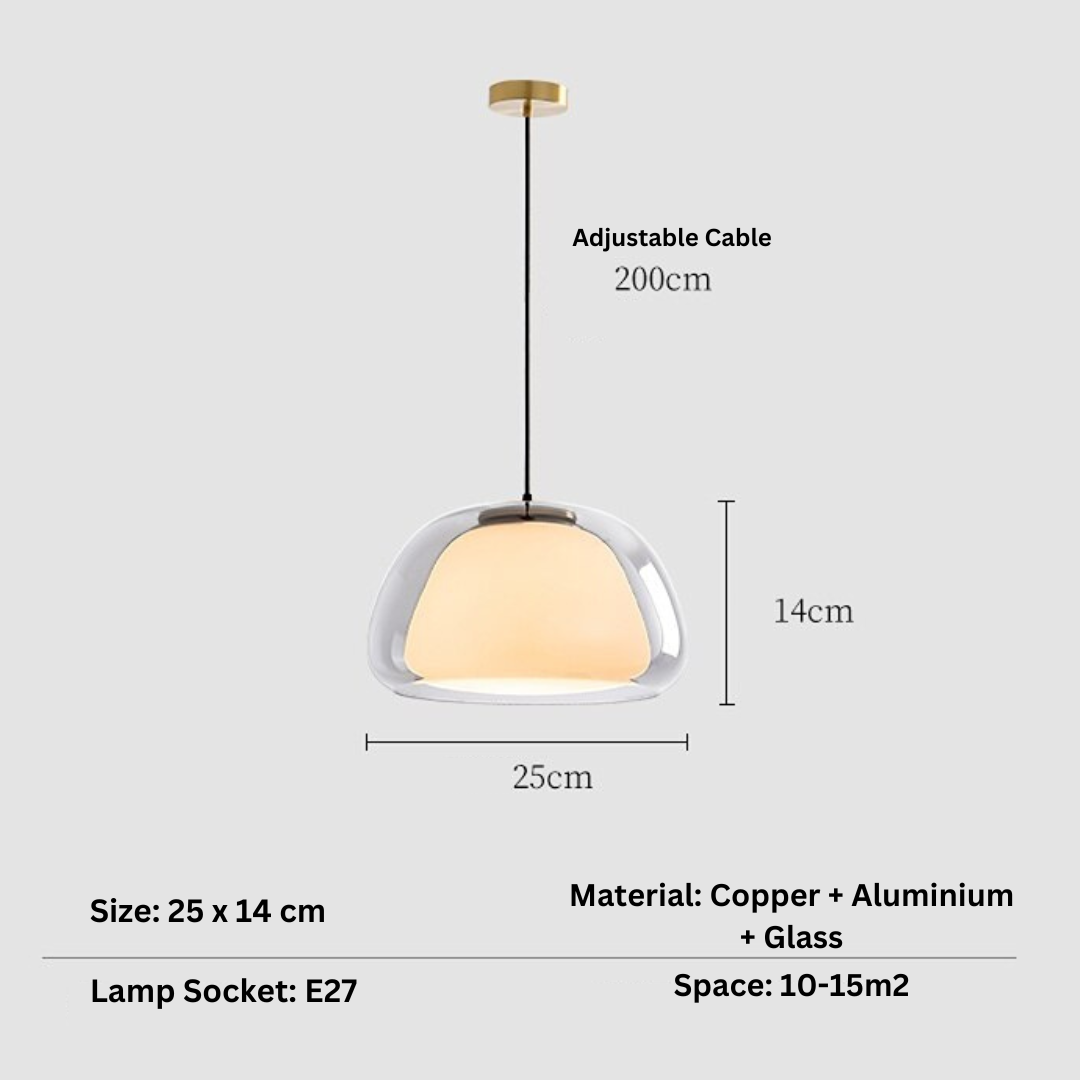 Lumenorth Drop Glass Globe Pendant