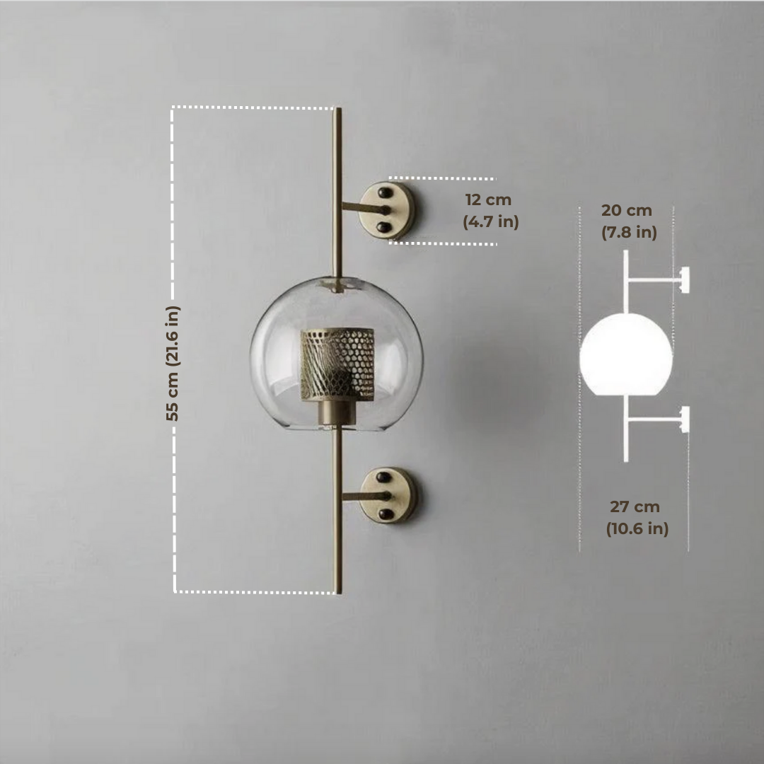 Lumenorth Flask Glass Wall Lamp