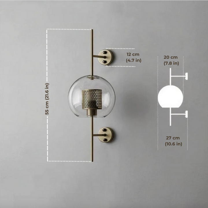 Lumenorth Flask Glass Wall Lamp