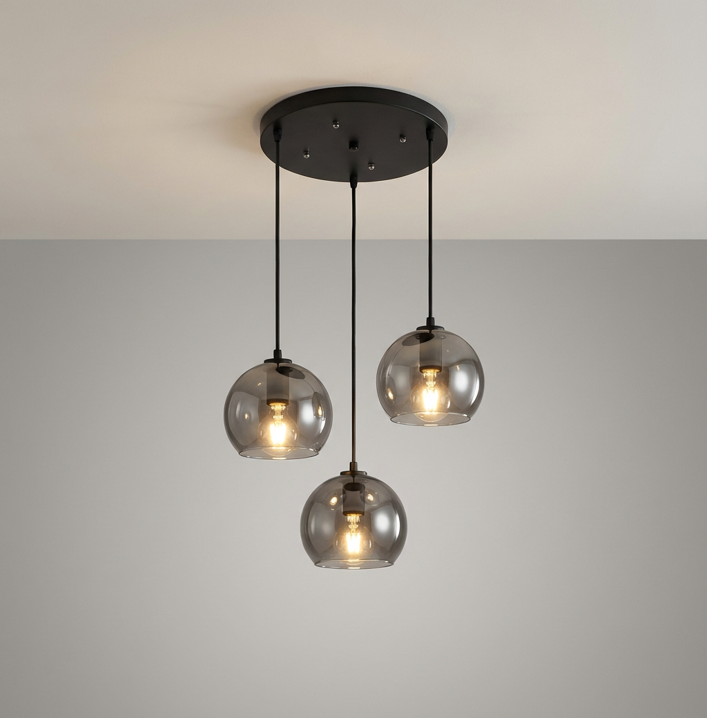 Lumenorth Crest Glass Pendant Light
