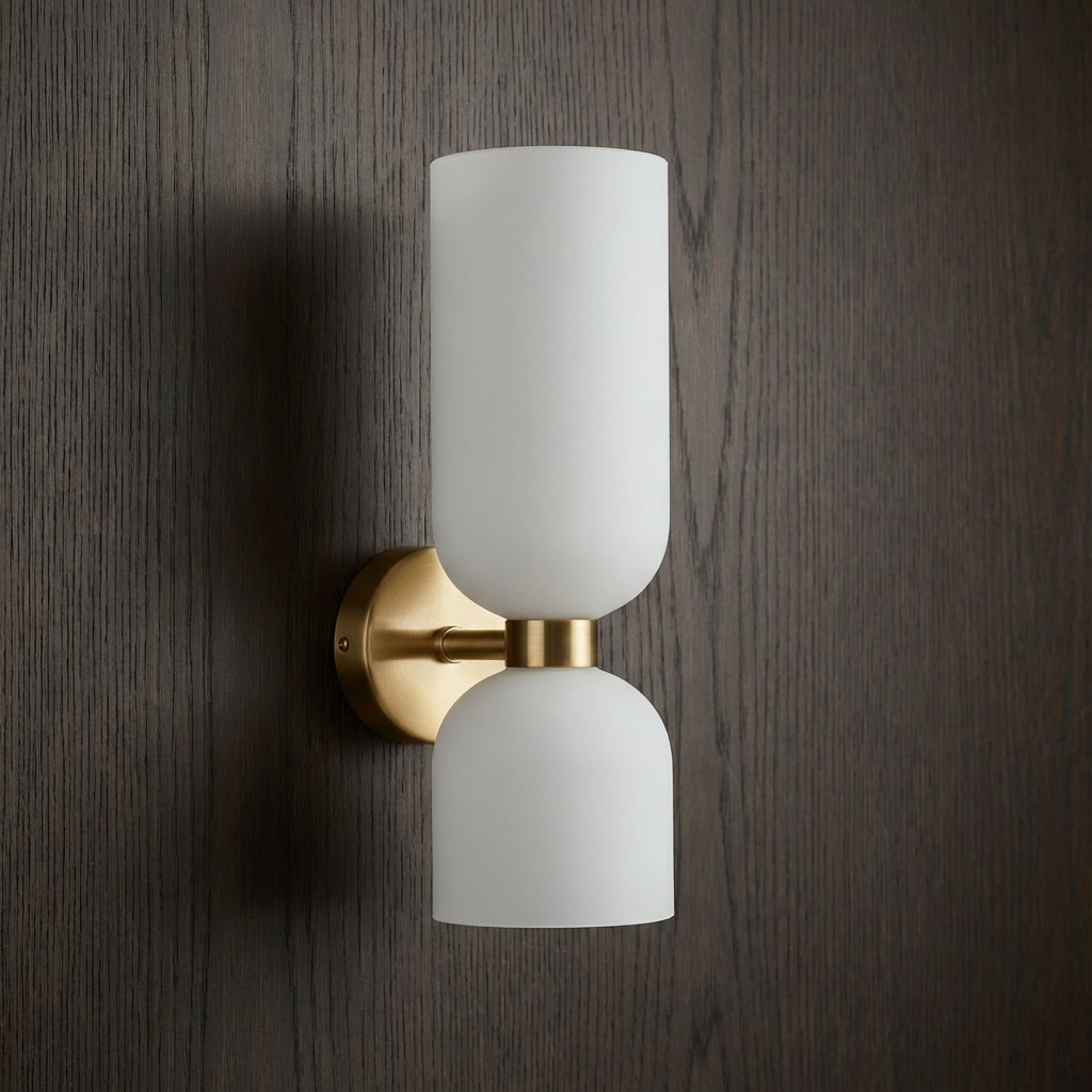Lumenorth Stack Double Glass Wall Light
