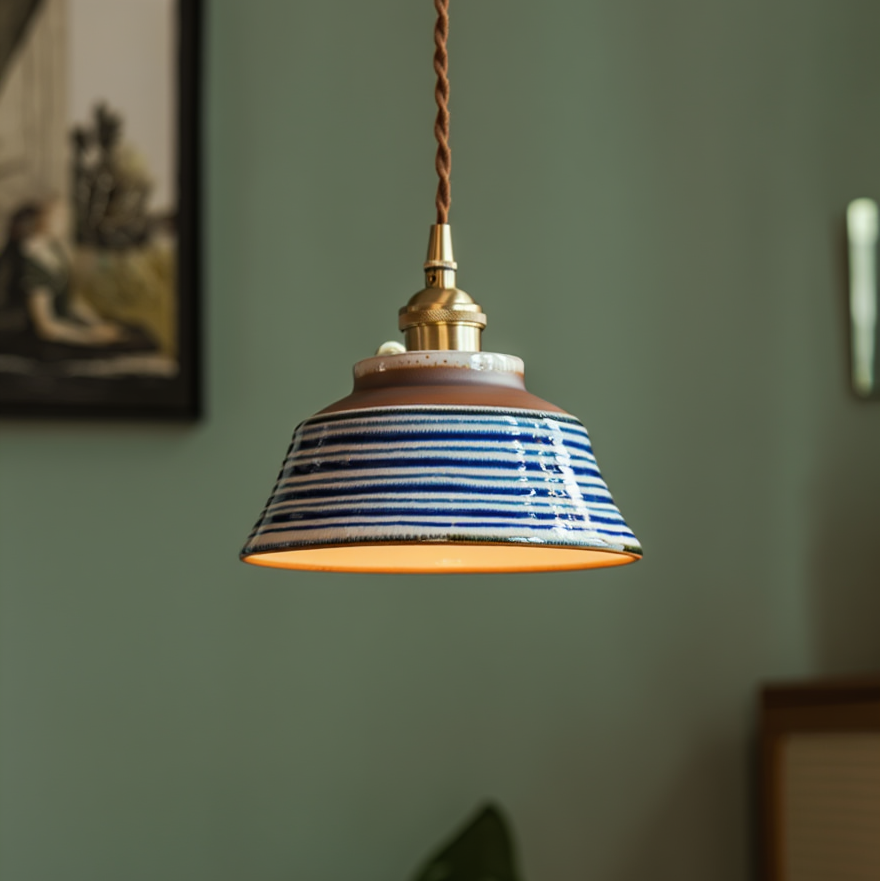 Lumenorth Glaze Ceramic Pendant Light