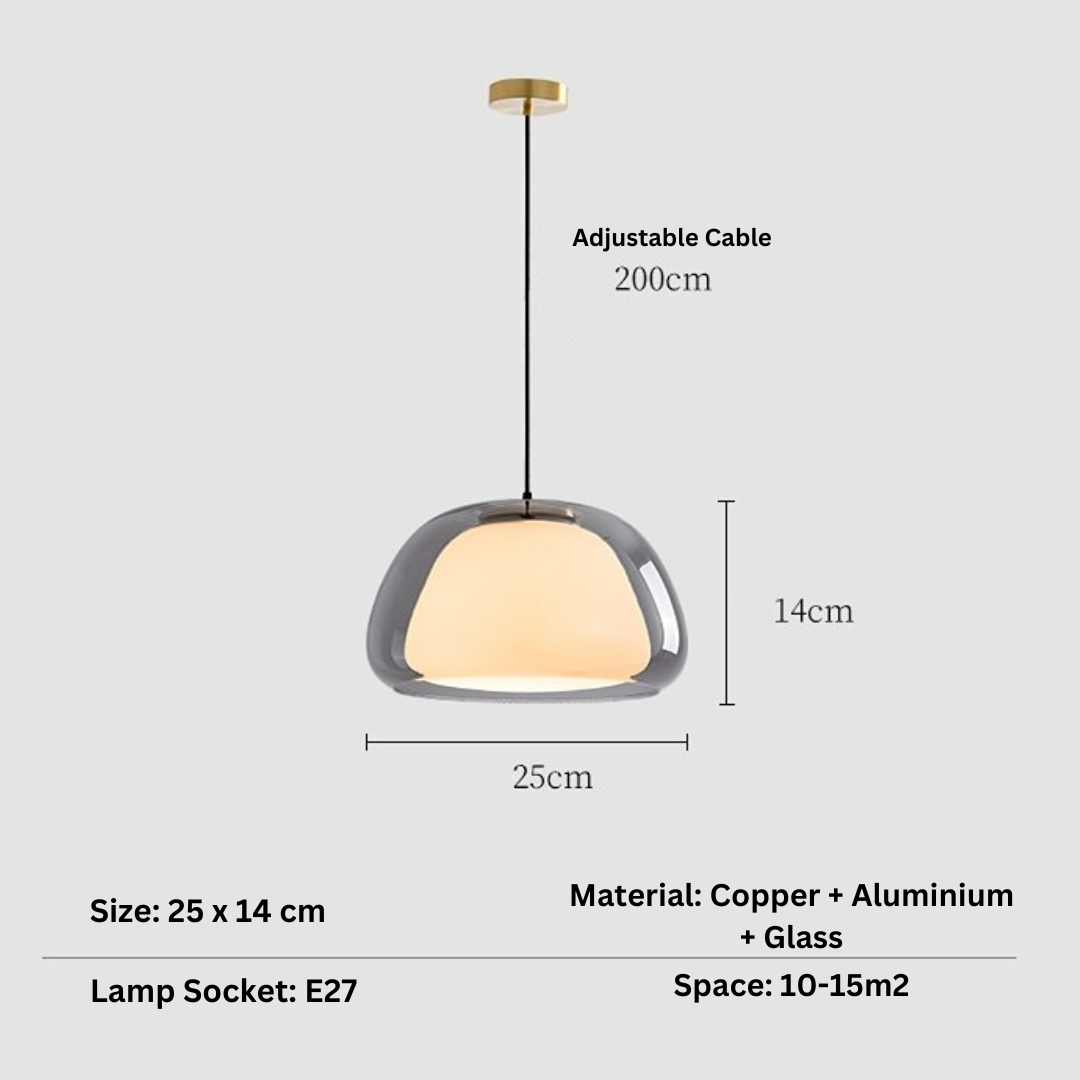 Lumenorth Drop Glass Globe Pendant