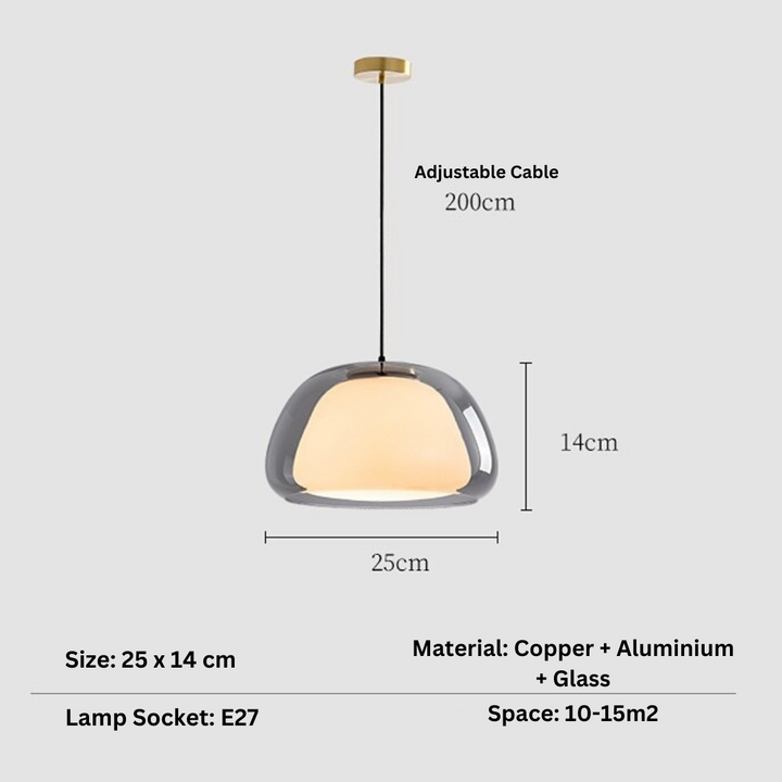 Lumenorth Drop Glass Globe Pendant