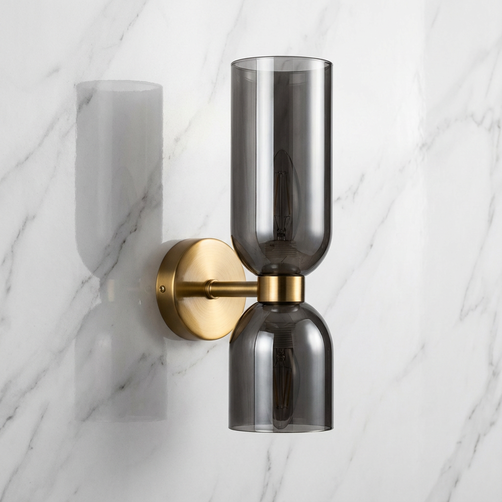 Lumenorth Stack Double Glass Wall Light