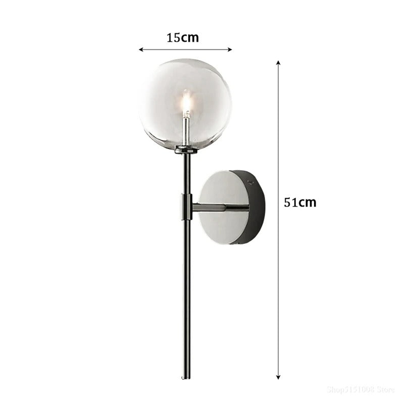 Lumenorth Globe Retro Glass Wall Lamp