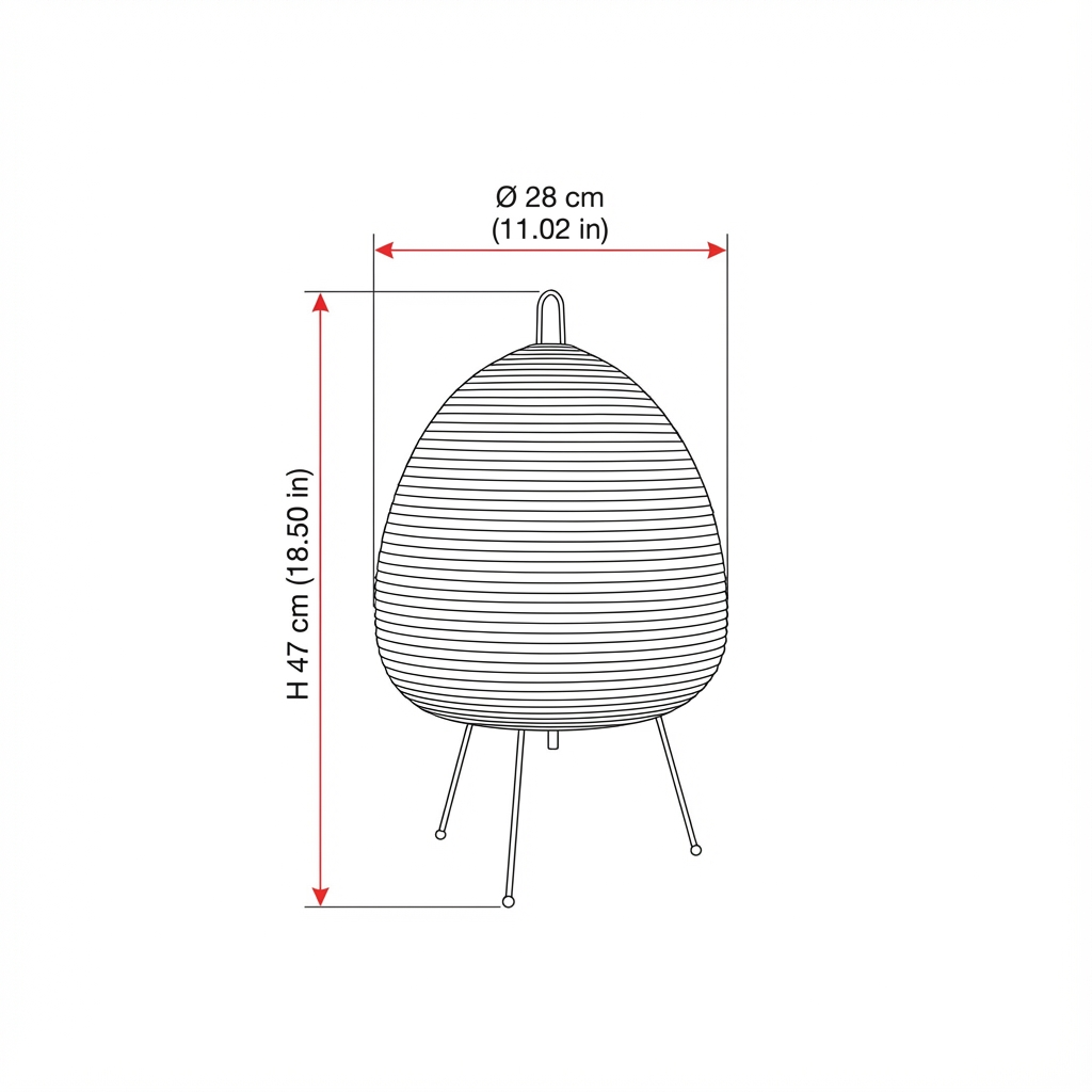 Lumenorth Frost Rice Paper Tripod Lamp