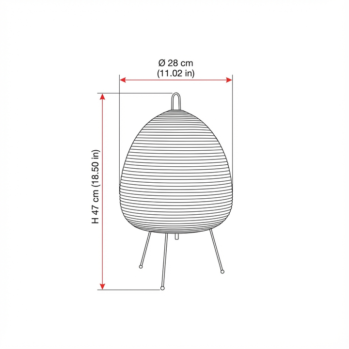 Lumenorth Frost Rice Paper Tripod Lamp
