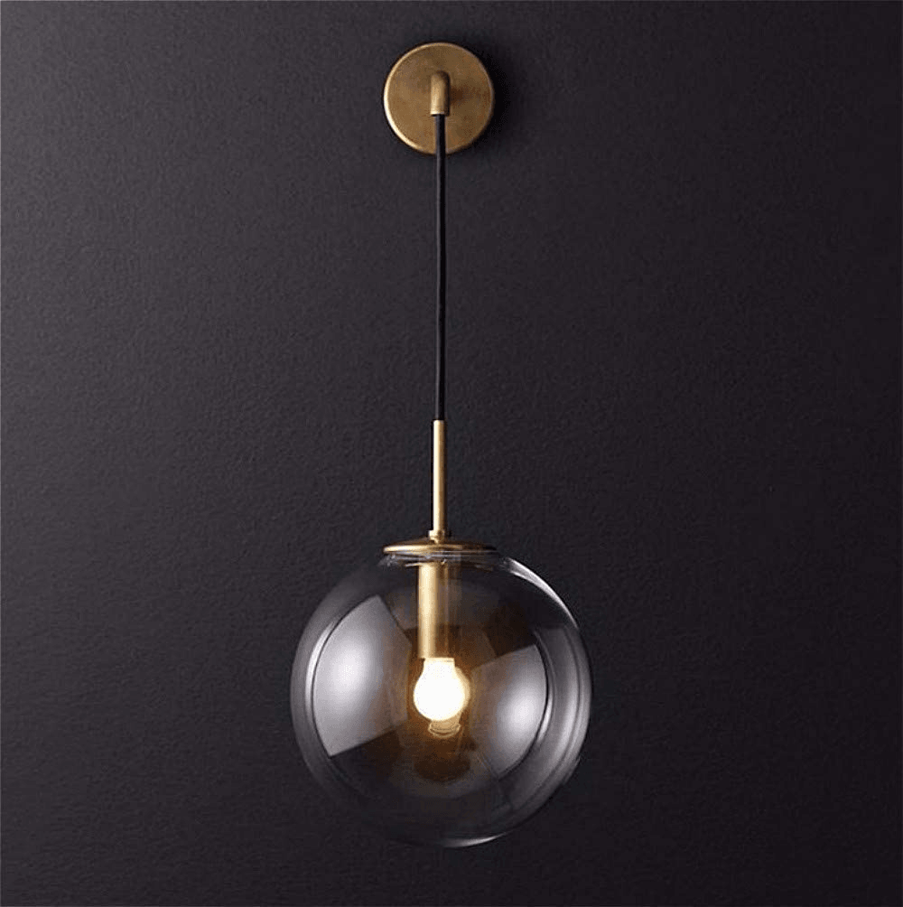 Lumenorth Lens Clear Glass Wall Sconce