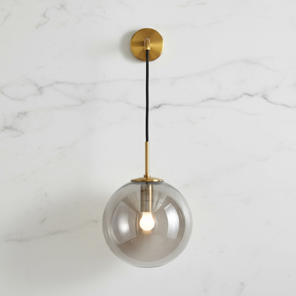 Lumenorth Lens Clear Glass Wall Sconce