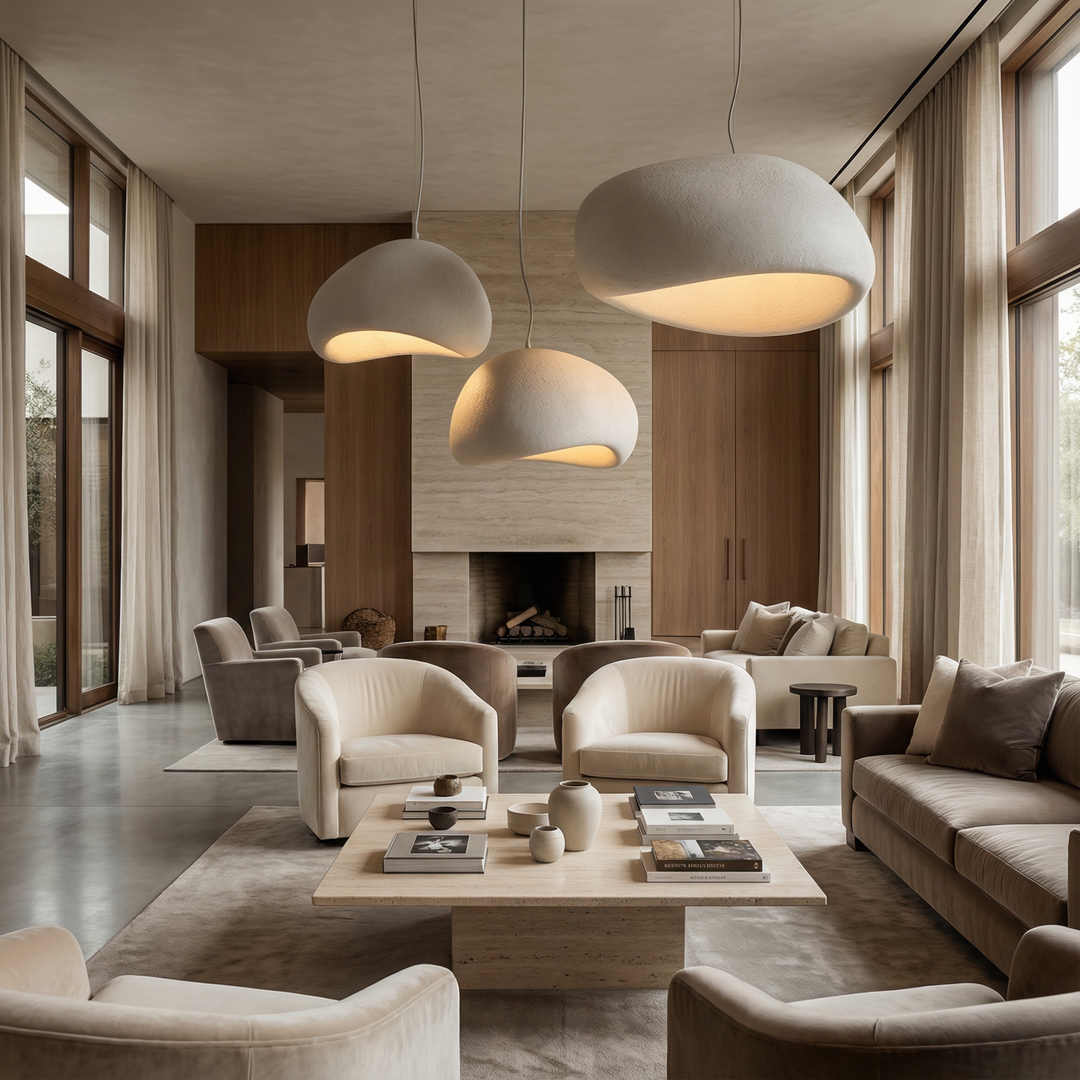 Lumenorth Boulder Stone Pendant Light
