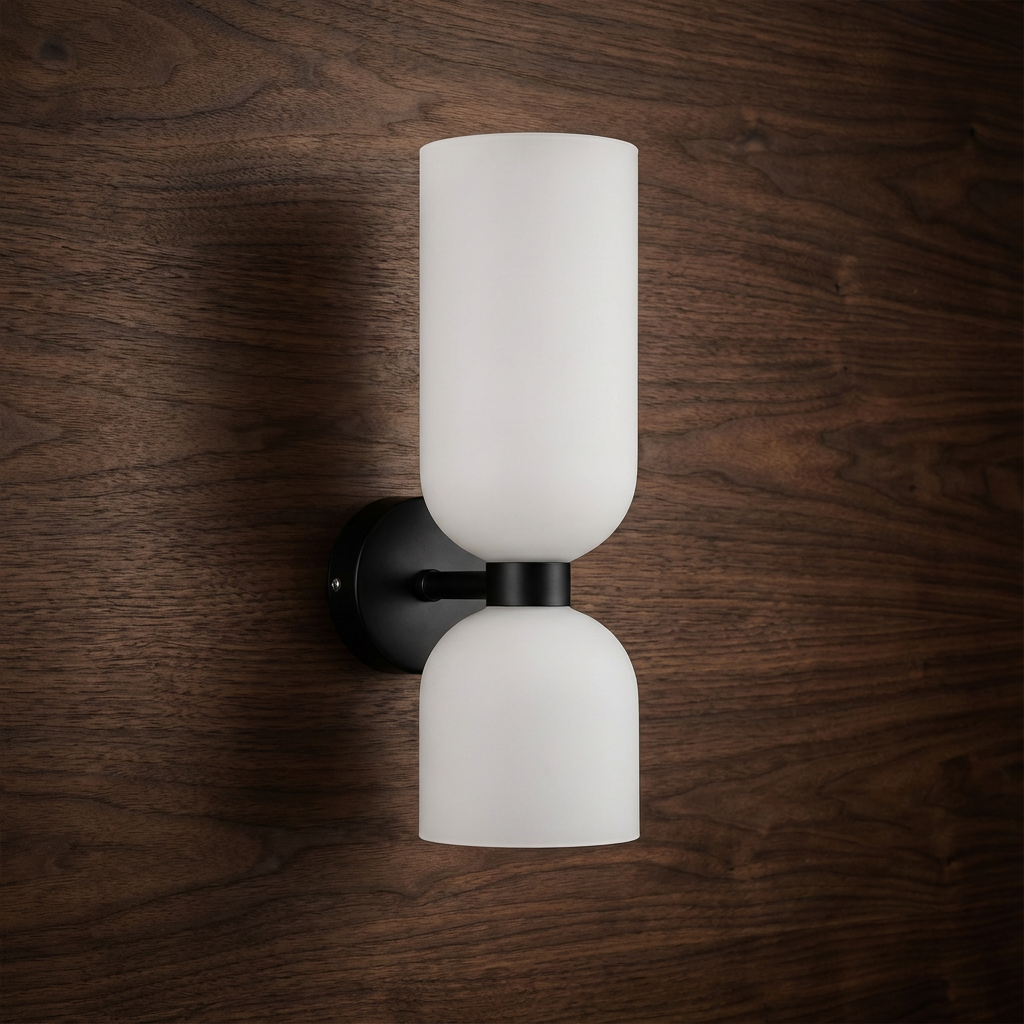 Lumenorth Stack Double Glass Wall Light