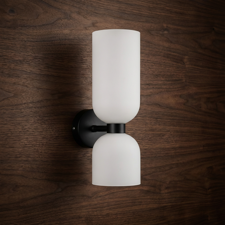 Lumenorth Stack Double Glass Wall Light
