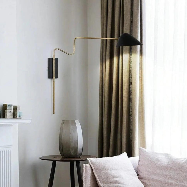 Lumenorth Sable Black &amp; Gold Wall Sconce