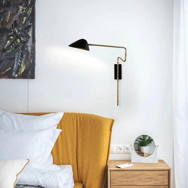 Lumenorth Sable Black &amp; Gold Wall Sconce