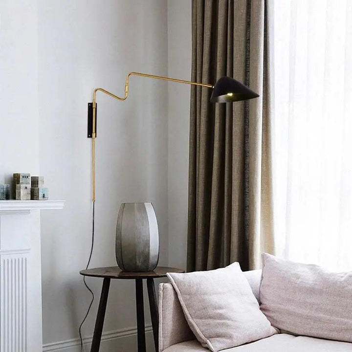 Lumenorth Sable Black &amp; Gold Wall Sconce