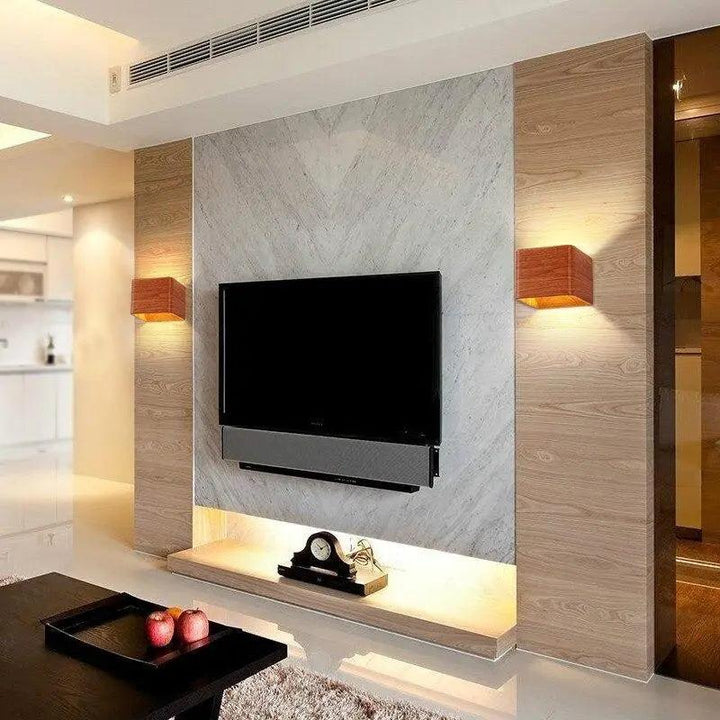 Lumenorth Pine Faux Wood Wall Light