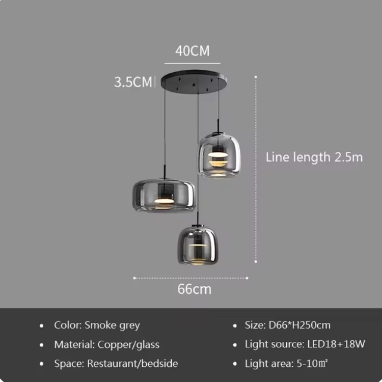 Lumenorth Bell Nordic Glass Pendant