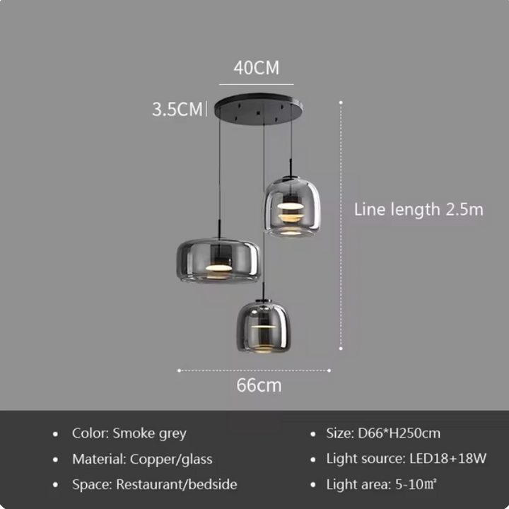 Lumenorth Bell Nordic Glass Pendant
