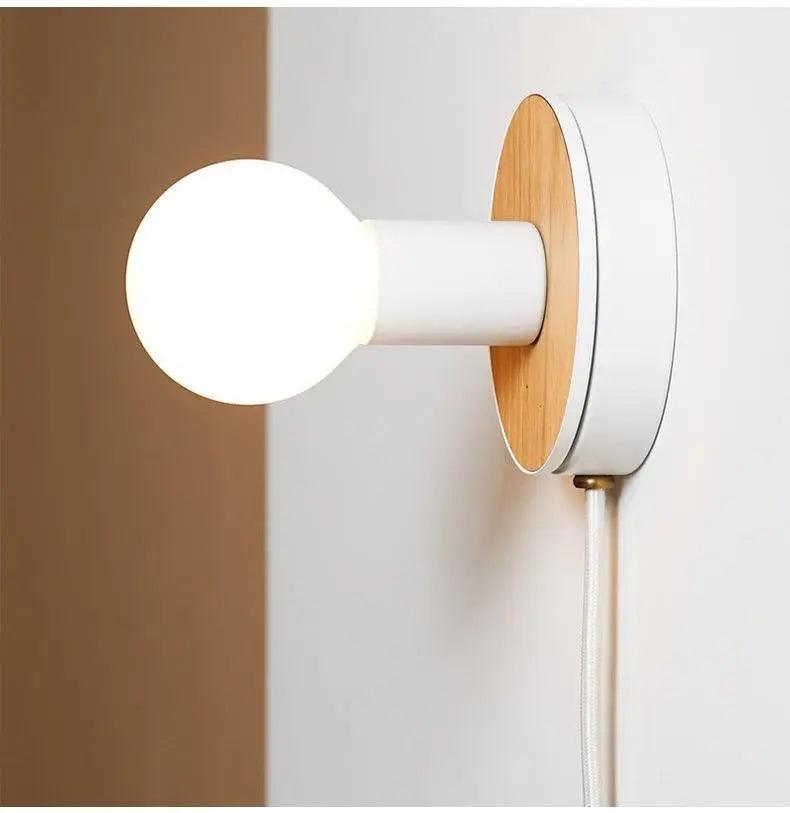 Lumenorth Maple Wood Plug-In Sconce