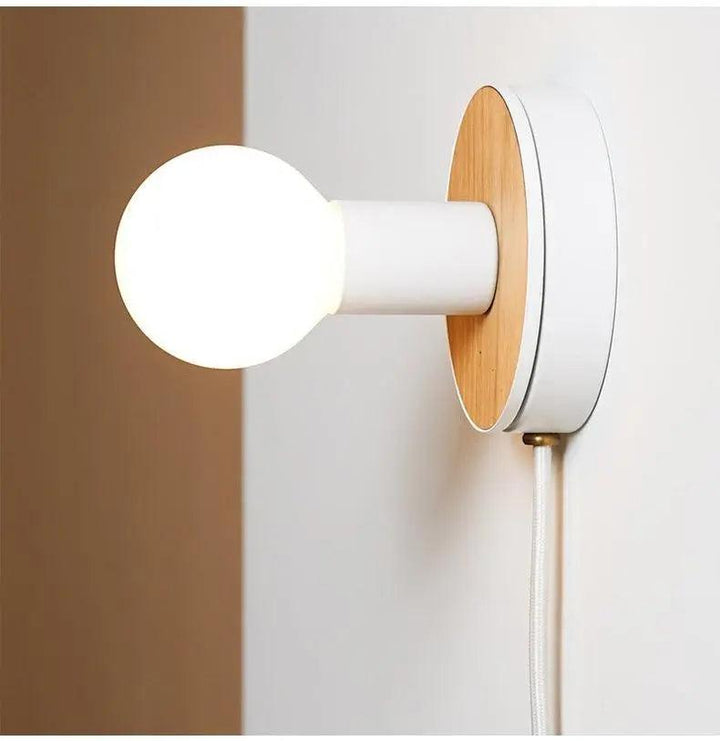Lumenorth Maple Wood Plug-In Sconce