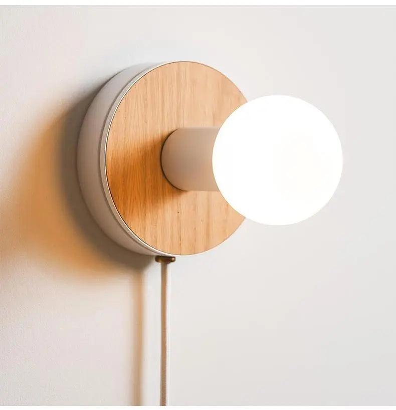 Lumenorth Maple Wood Plug-In Sconce