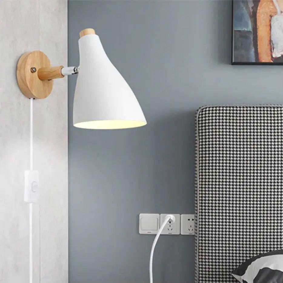 Lumenorth Willow Wood Plug-In Sconce