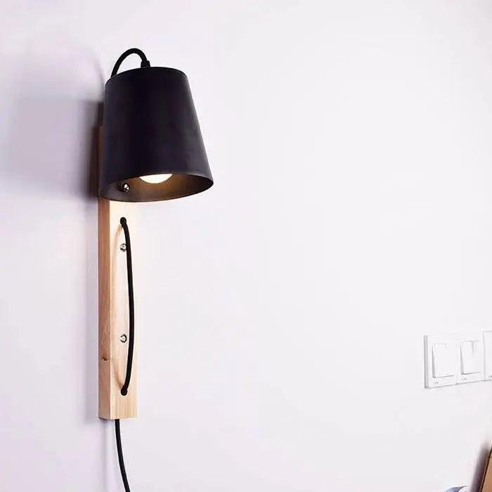 Lumenorth Ebony Wood Plug-In Sconce
