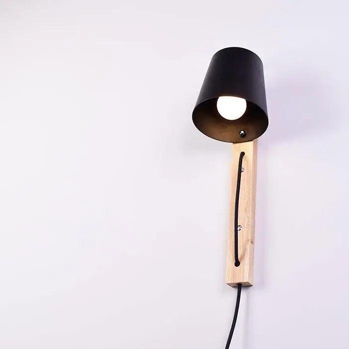Lumenorth Ebony Wood Plug-In Sconce