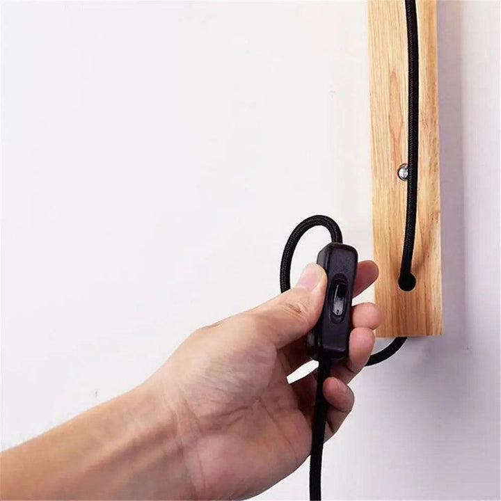Lumenorth Ebony Wood Plug-In Sconce
