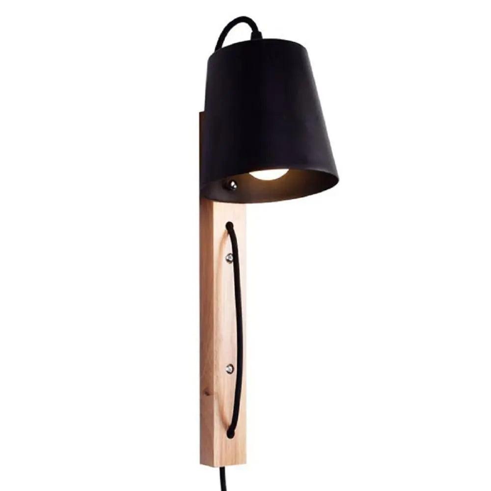 Lumenorth Ebony Wood Plug-In Sconce