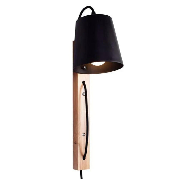 Lumenorth Ebony Wood Plug-In Sconce