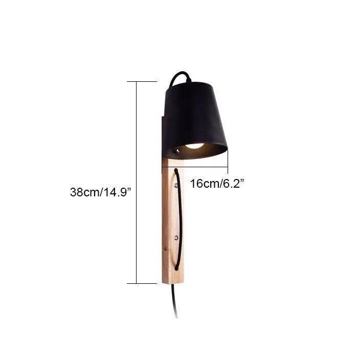 Lumenorth Ebony Wood Plug-In Sconce