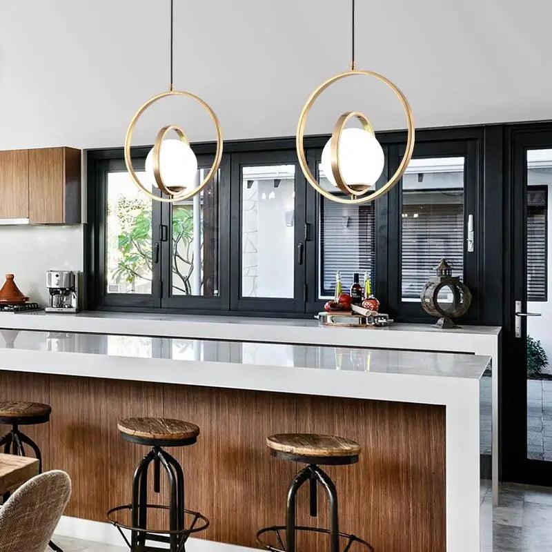 Lumenorth Circa Gold Ring Pendant Light