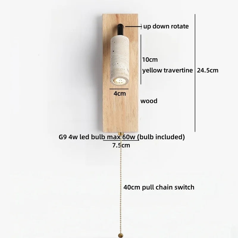 Lumenorth Basalt Travertine LED Sconce