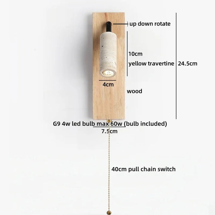 Lumenorth Basalt Travertine LED Sconce
