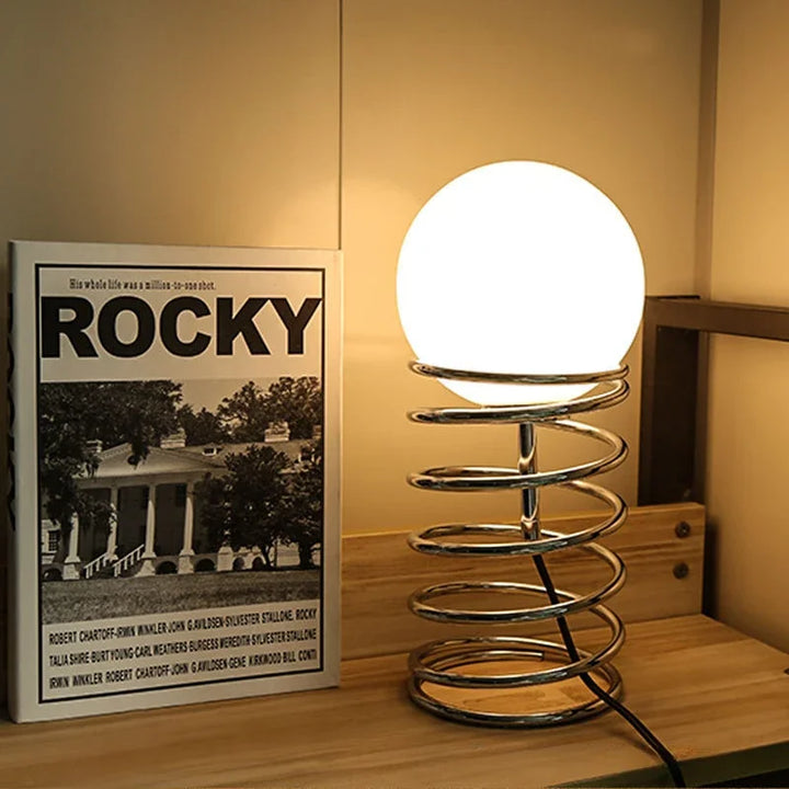 Lumenorth Helix Spring Glass Table Lamp