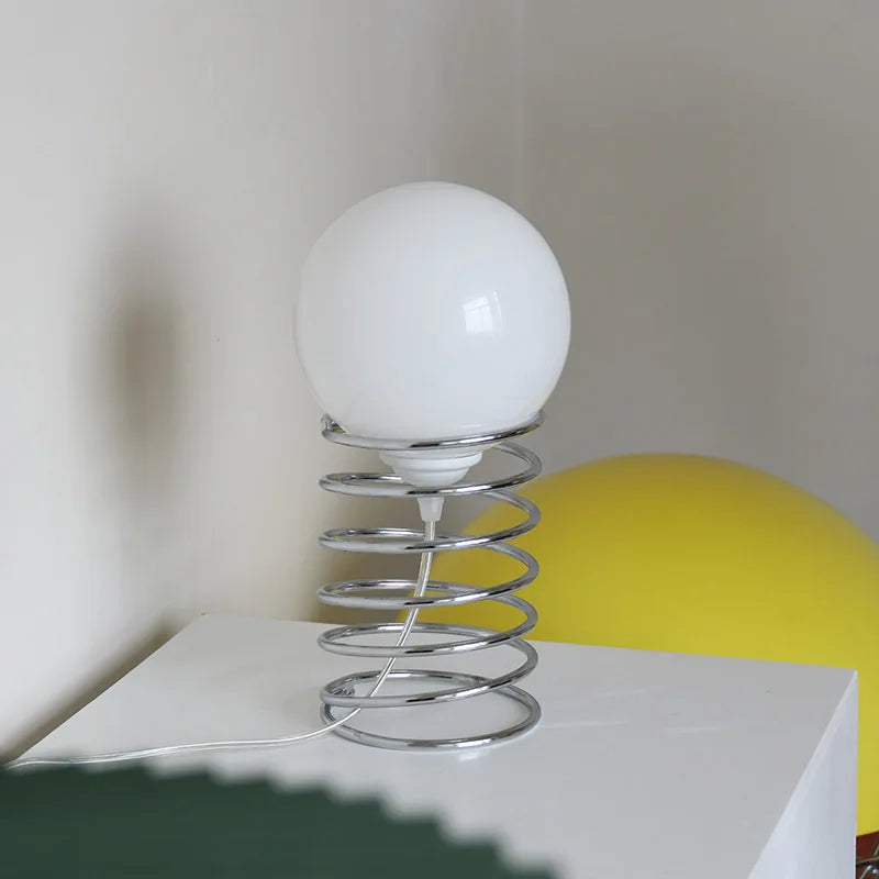 Lumenorth Helix Spring Glass Table Lamp