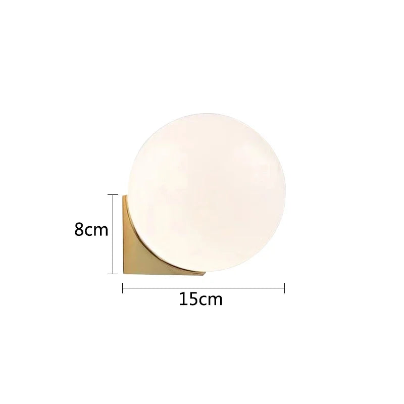 Lumenorth Orb Glass Bedside Wall Sconce