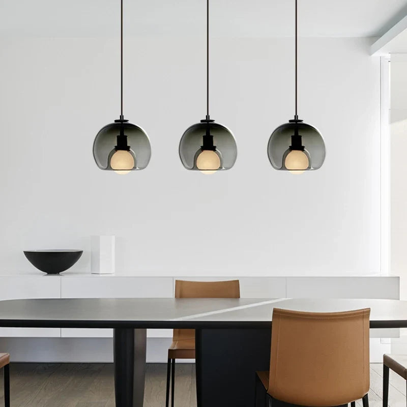 Lumenorth Crest Glass Pendant Light