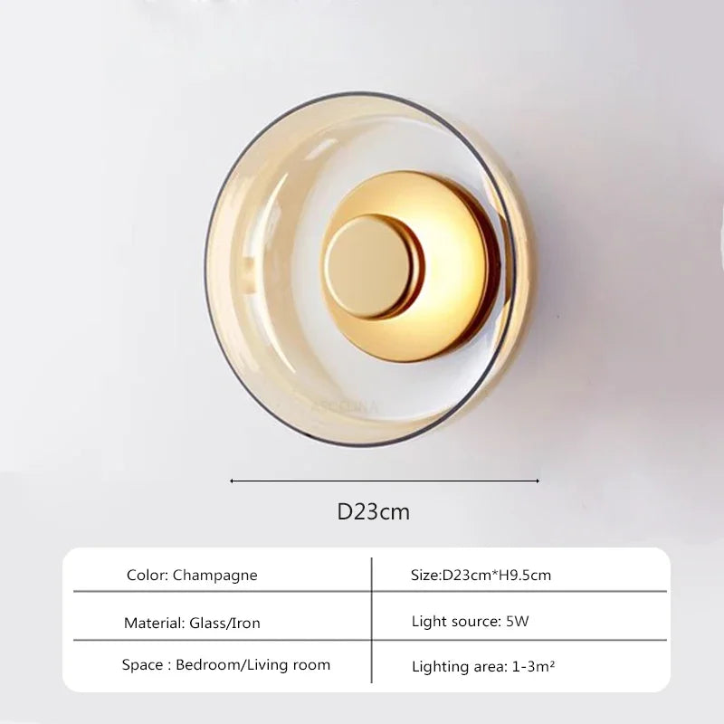 Lumenorth Eclipse Glass LED Wall Light