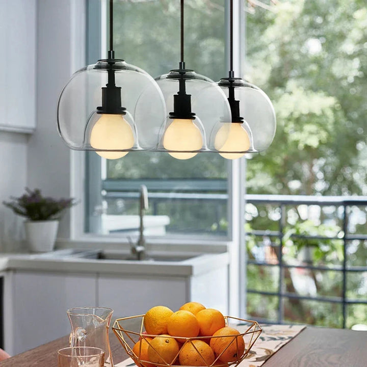 Lumenorth Crest Glass Pendant Light